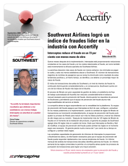Southwest Airlines logró un índice de fraudes líder en la industria