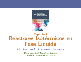 Reactores Isotérmicos en Fase L´ıquida