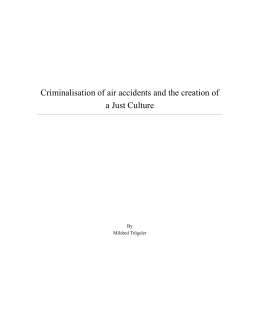 Criminalisation of air accidents and the creation of a Just Culture