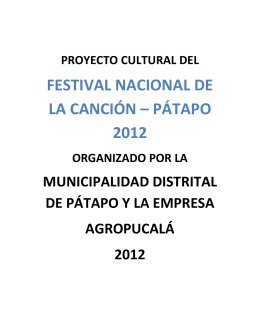 FESTIVAL NACIONAL DE LA CANCIÓN – PÁTAPO 2012