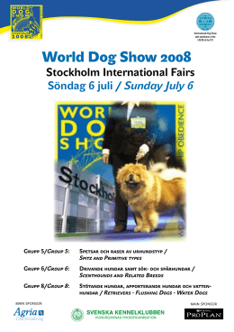 World Dog Show Importante información