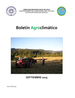 Boletín Agroclimático. Septiembre 2015