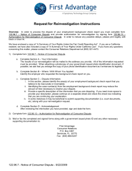 Request for Reinvestigation Instructions
