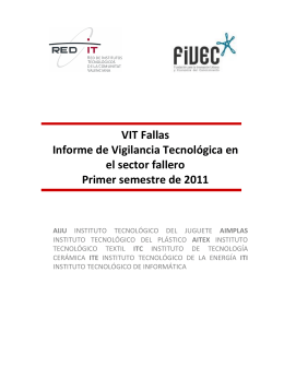 VIT Fallas Informe de Vigilancia Tecnológica en el sector fallero