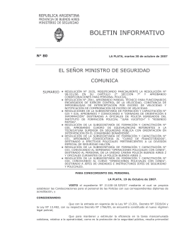 BOLETIN INFORMATIVO - Ministerio de Seguridad