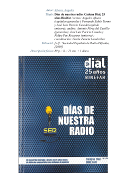 Días de nuestra radio: Cadena Dial, 25 años Binéfar / textos