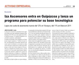 Iza Ascensores entra en Guipúzcoa y lanza un programa para