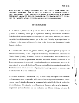 Acuerdo - Instituto Electoral del Distrito Federal