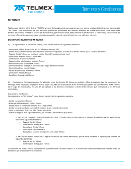 términos y condiciones de Mi Telmex