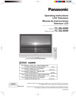 Operating Instructions LCD Television Manual de