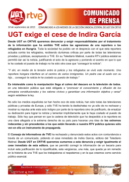 UGT exige el cese de Indira García