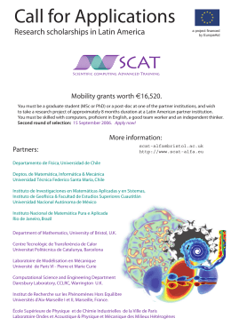 Call for Applications - SCAT - Scientific Computing Advanced Training