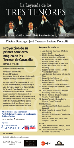 Proyección de su primer concierto mágico en las Termas de Caracalla