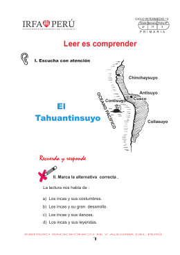 Leer es comprender El Tahuantinsuyo