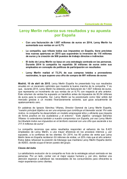 NP Resultados Leroy Merlin España 2014