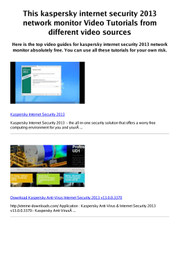 Z kaspersky internet security 2013 network monitor PDF