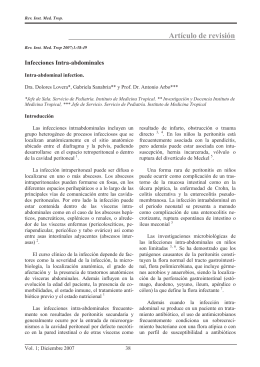 Infecciones Intra-abdominales. Lovera D, Sanabria G, Arbo A.