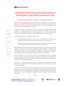 Santander listo para movilidad de créditos hipotecarios, con