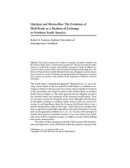 Quirípas and Mostacillas: The Evolution of Shell Beads as a
