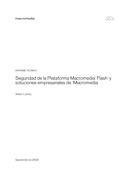 Seguridad de la Plataforma Macromedia® Flash® y