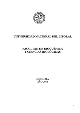 Memoria Institucional año 2011 - Facultad de Bioquímica y Ciencias