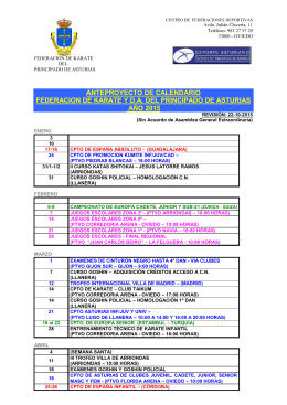 anteproyecto calendario 2015 - Federación Asturiana Karate