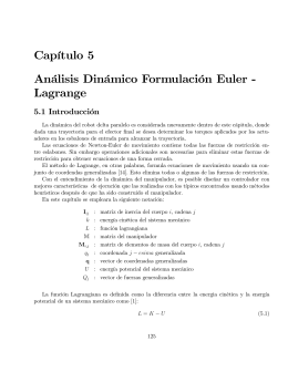 Capítulo 5 Análisis Dinámico Formulación Euler - Lagrange