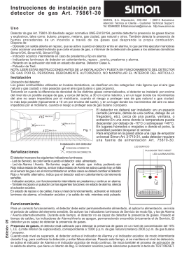 Instrucciones de instalación para detector de gas Art. 75861