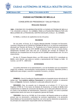 convenio de colaboración entre la ciudad autónoma de melilla y el
