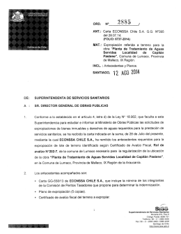 Carta ECONSSA Chile SAGG N°395 N° MAT.: Expropiación