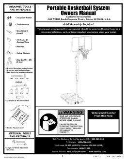 Portable Basketball System Owners Manual