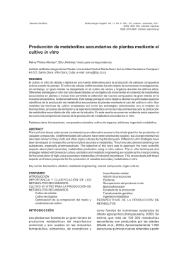 Producción de metabolitos secundarios de plantas mediante el