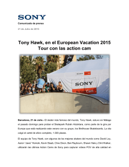 Tony Hawk, en el European Vacation 2015 Tour con las action cam