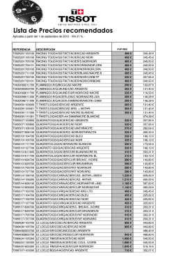 TISSOT Lista Precios Recomendados 1 septiembre 2012