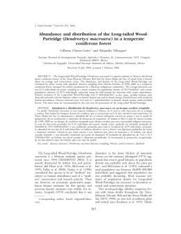Abundance and distribution of the Long-tailed Wood