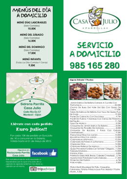Descarga nuestro folleto - Restaurante Parrilla Casa Julio