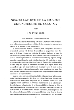 nomenclatures de la diòcesis gerundense en el siglo xiv