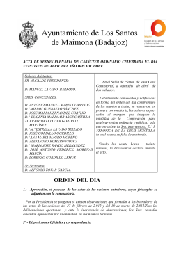 Pleno 26-04-2012 - Ayuntamiento de Los Santos de Maimona