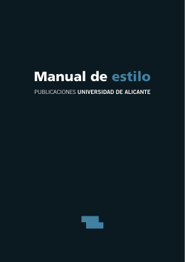 Manual de estilo - Universidad de Alicante