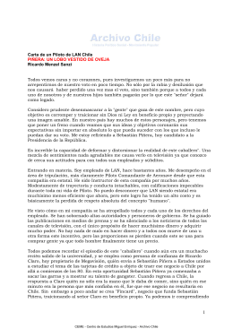 Carta de un Piloto de LAN Chile Sobre el candidato