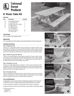 6-Foot Picnic Table Kit Installation Instructions