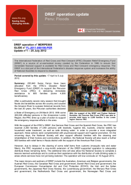 DREF operation update Peru: Floods