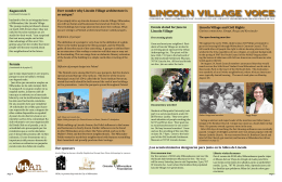 LINCOLN VILLAGE VOICE - Urban Anthropology, Inc.