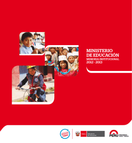 Memoria Institucional 2012-2013 - Ministerio de Educación del Perú