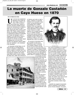 La muerte de Gonzalo Castañón en Cayo Hueso en 1870