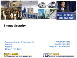 Energy Security - Economics for Energy