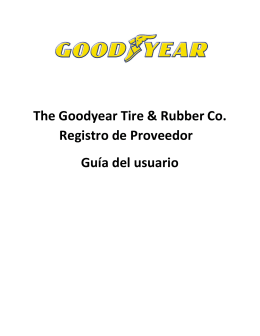 The Goodyear Tire & Rubber Co. Registro de Proveedor Guía del