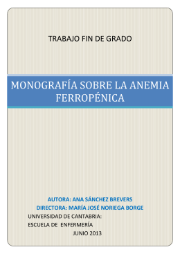 monografía sobre la anemia ferropénica