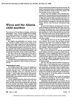 Wicca and the Atlanta Child Murders