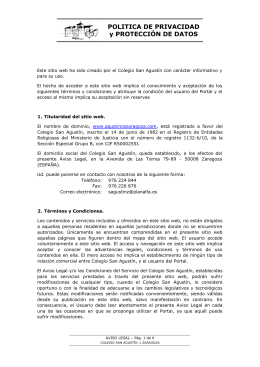 Aviso legal web - Colegio San Agustín de Zaragoza